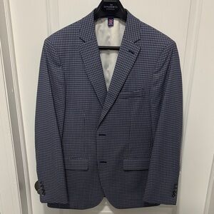 Men's Navy Checkered Blazer